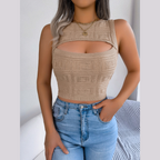 McKenna | Crop Top a Maglia da Donna con Tagli
