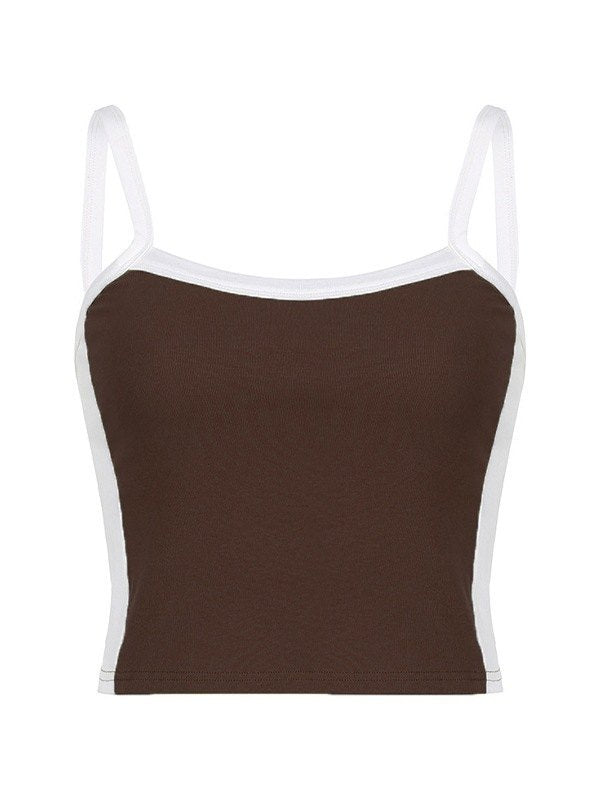 Velmira | Top corto estivo vintage da donna con spalline a contrasto
