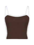Velmira | Top corto estivo vintage da donna con spalline a contrasto