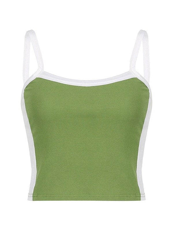 Velmira | Top corto estivo vintage da donna con spalline a contrasto