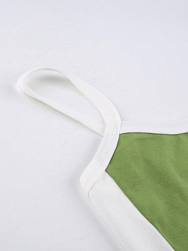 Velmira | Top corto estivo vintage da donna con spalline a contrasto