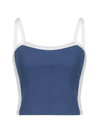 Velmira | Top corto estivo vintage da donna con spalline a contrasto