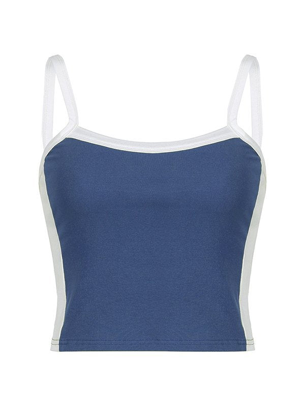 Velmira | Top corto estivo vintage da donna con spalline a contrasto