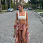 Rosette | Women's Summer Asymmetric Floral Mini Skirt