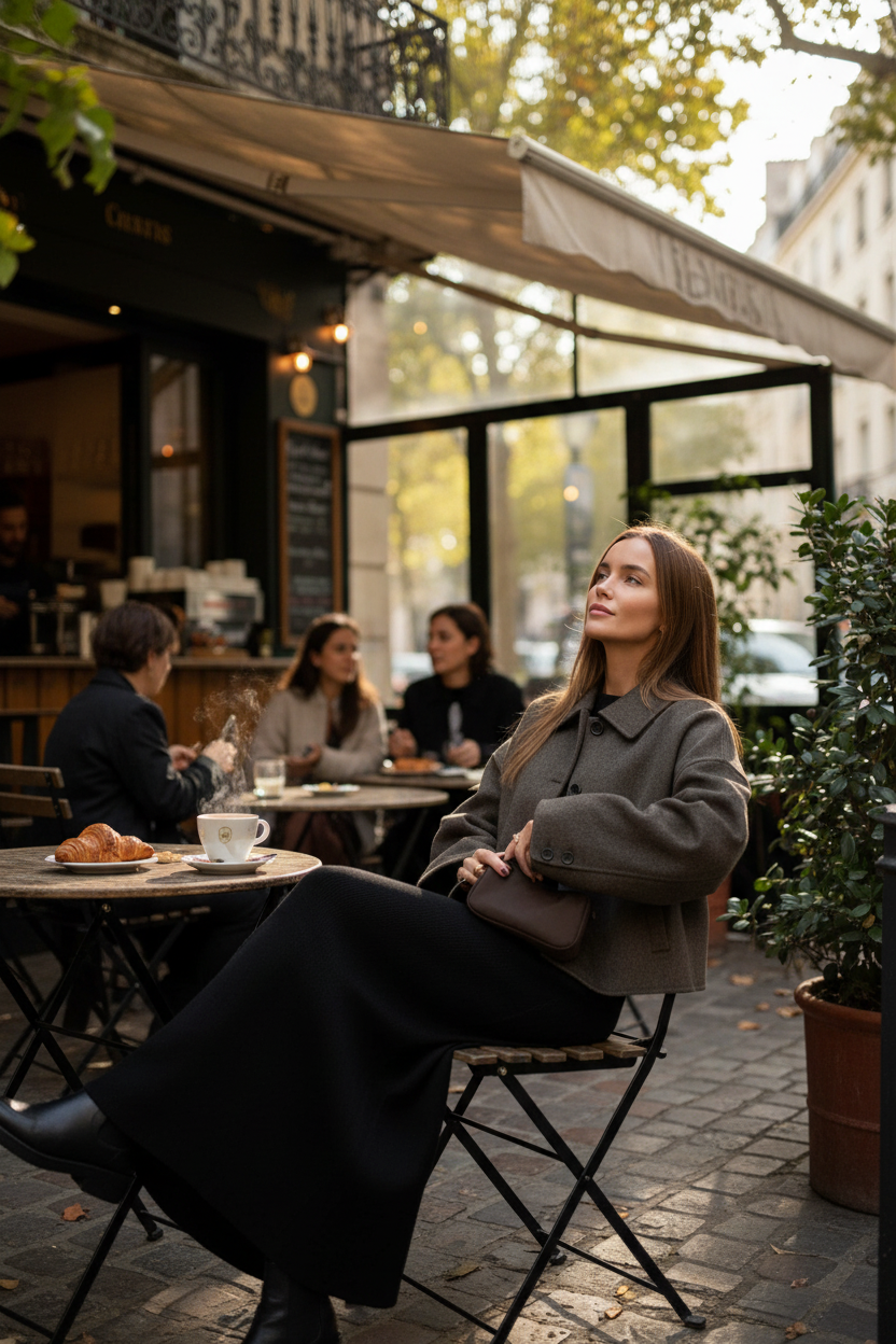 Lifestyle jacket café terras