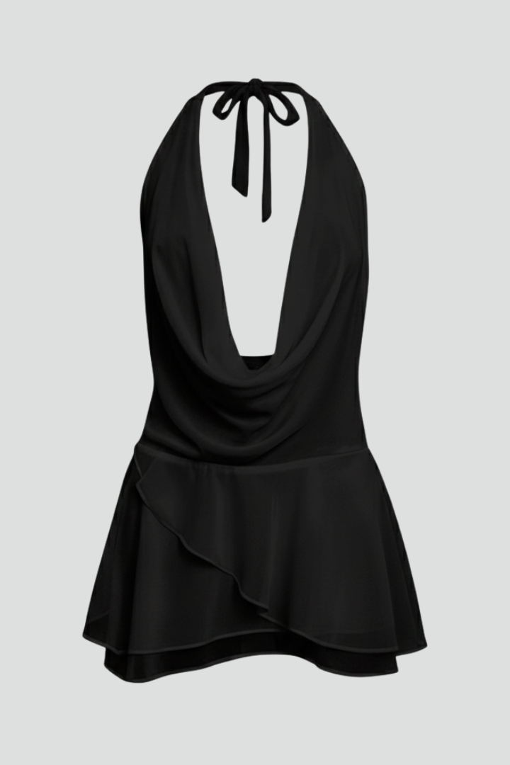 Lorraine | Abito Mini Elegante da Donna con Scollo Profondo Halter