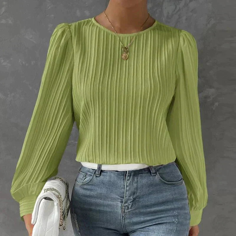 Celmira | Blusa elegante da donna plissettata a manica lunga casual