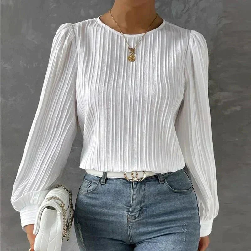 Celmira | Blusa elegante da donna plissettata a manica lunga casual