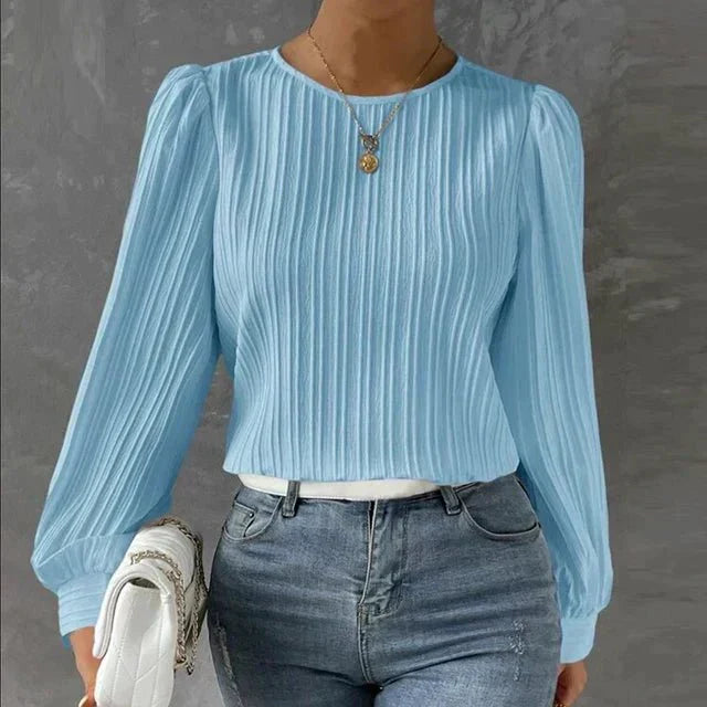 Celmira | Blusa elegante da donna plissettata a manica lunga casual