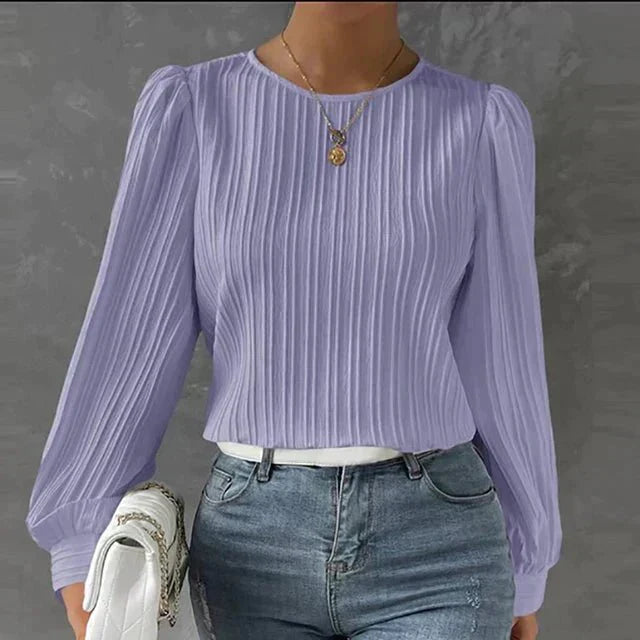 Celmira | Blusa elegante da donna plissettata a manica lunga casual
