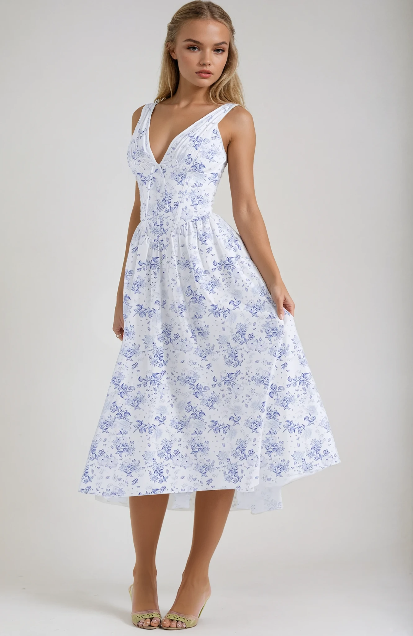 Roselune | Abito Midi Floreale Donna Senza Maniche