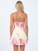 Rosalia | Women's Summer Floral Halter Mini Dress