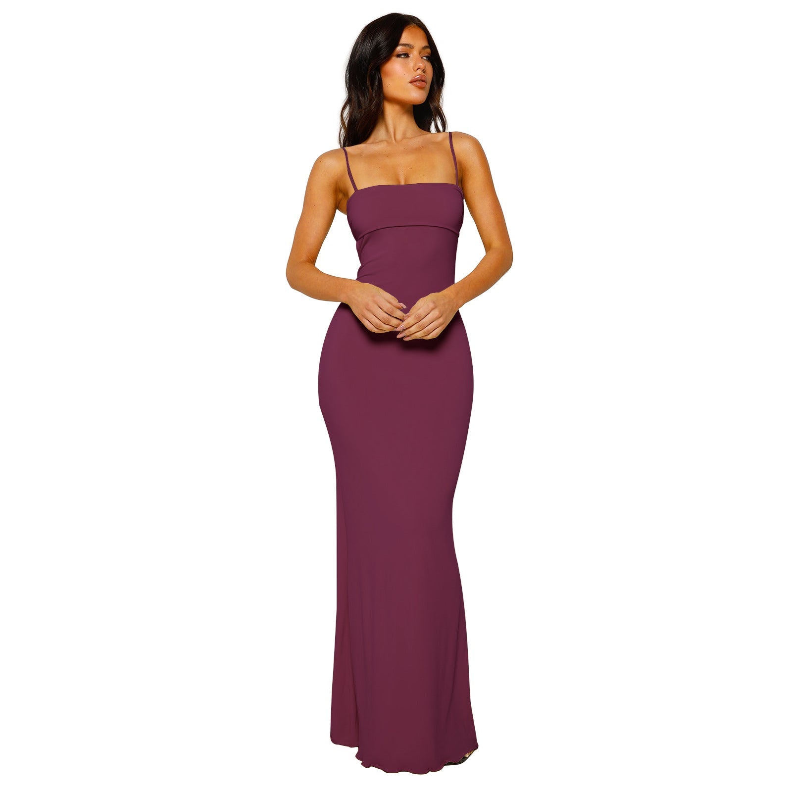 Solmira | Damska Elegancka Sukienka Maxi Backless Dopasowana