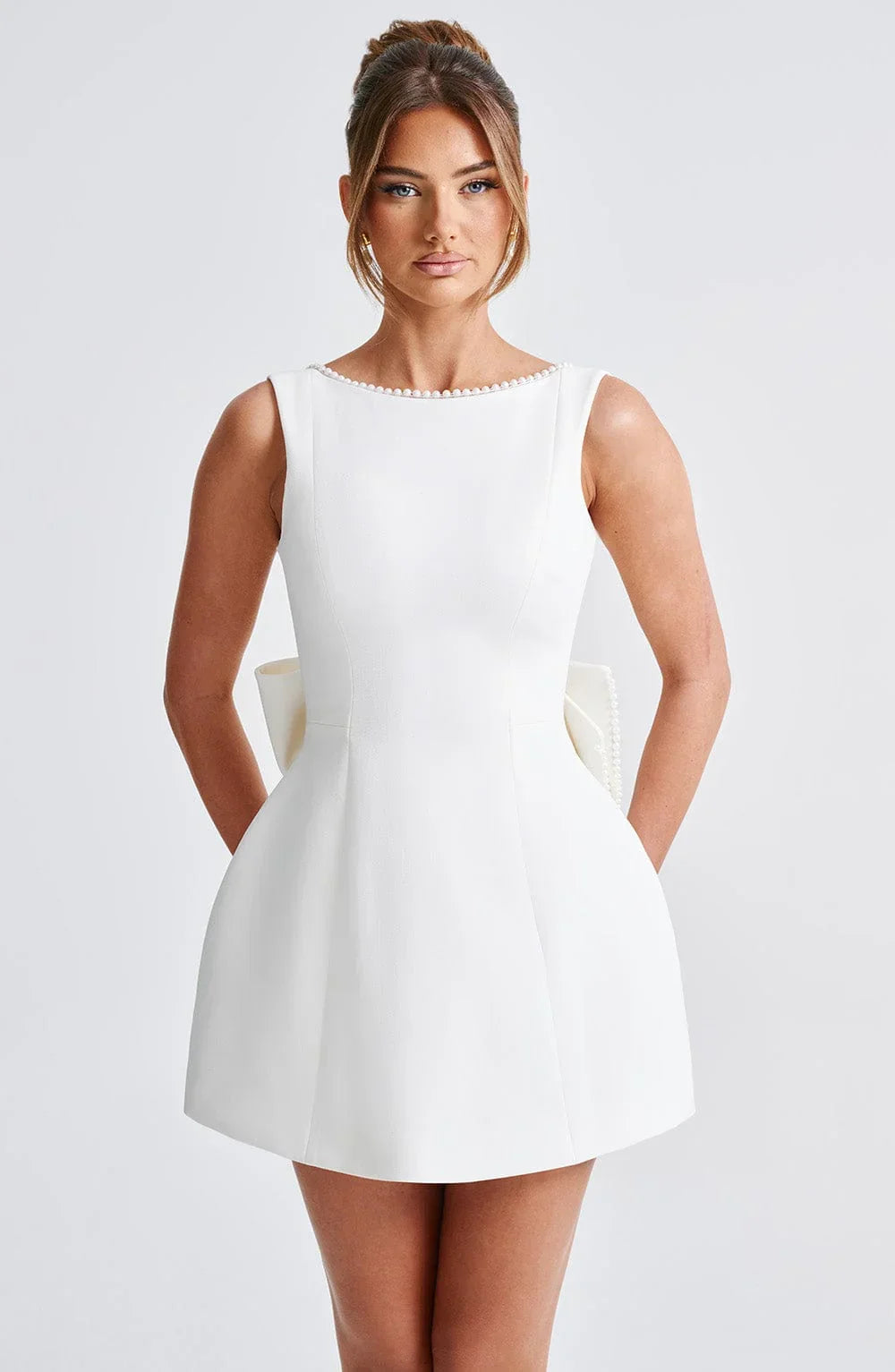 Elowen | Women's Elegant Mini Dress with Decorative Bow