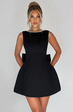 Elowen | Women's Elegant Mini Dress with Decorative Bow