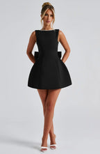 Elowen | Women's Elegant Mini Dress with Decorative Bow