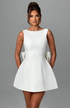 Elowen | Women's Elegant Mini Dress with Decorative Bow