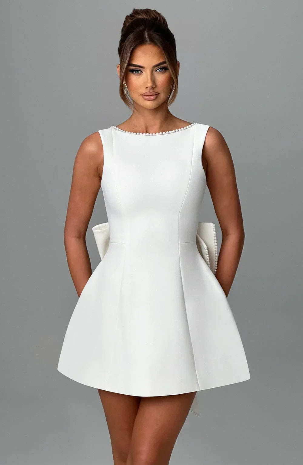 Elowen | Women's Elegant Mini Dress with Decorative Bow