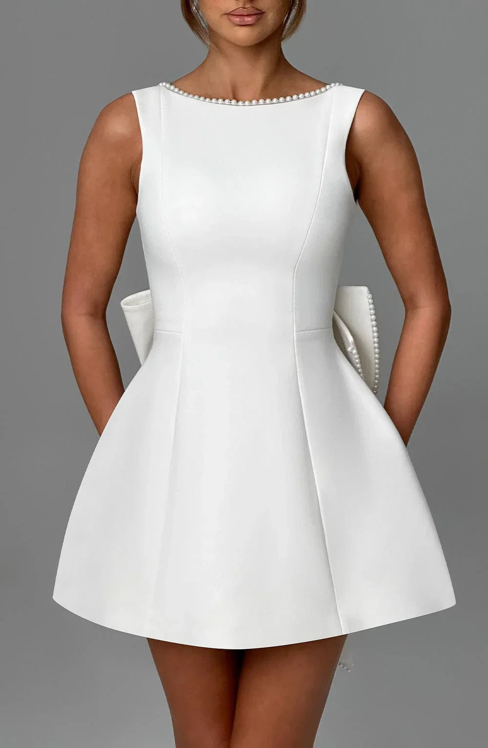 Elowen | Women's Elegant Mini Dress with Decorative Bow