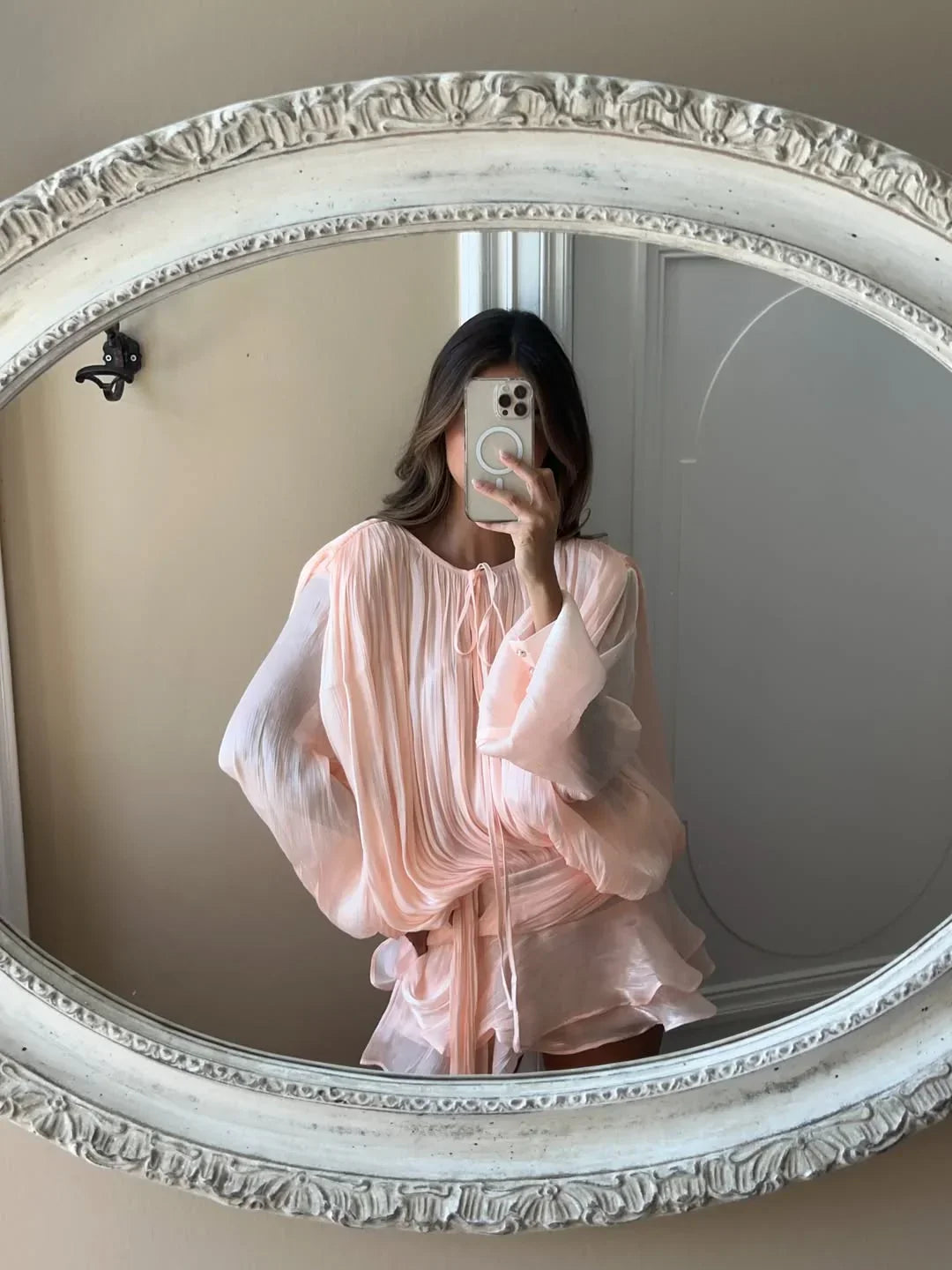 Alessia | Women's Summer Pleated Mini Dress with Puffy Sleeves