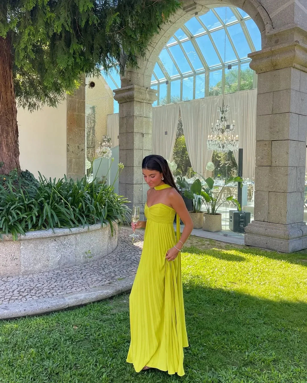 Valeria | Damska Elegancka Plisowana Sukienka Maxi