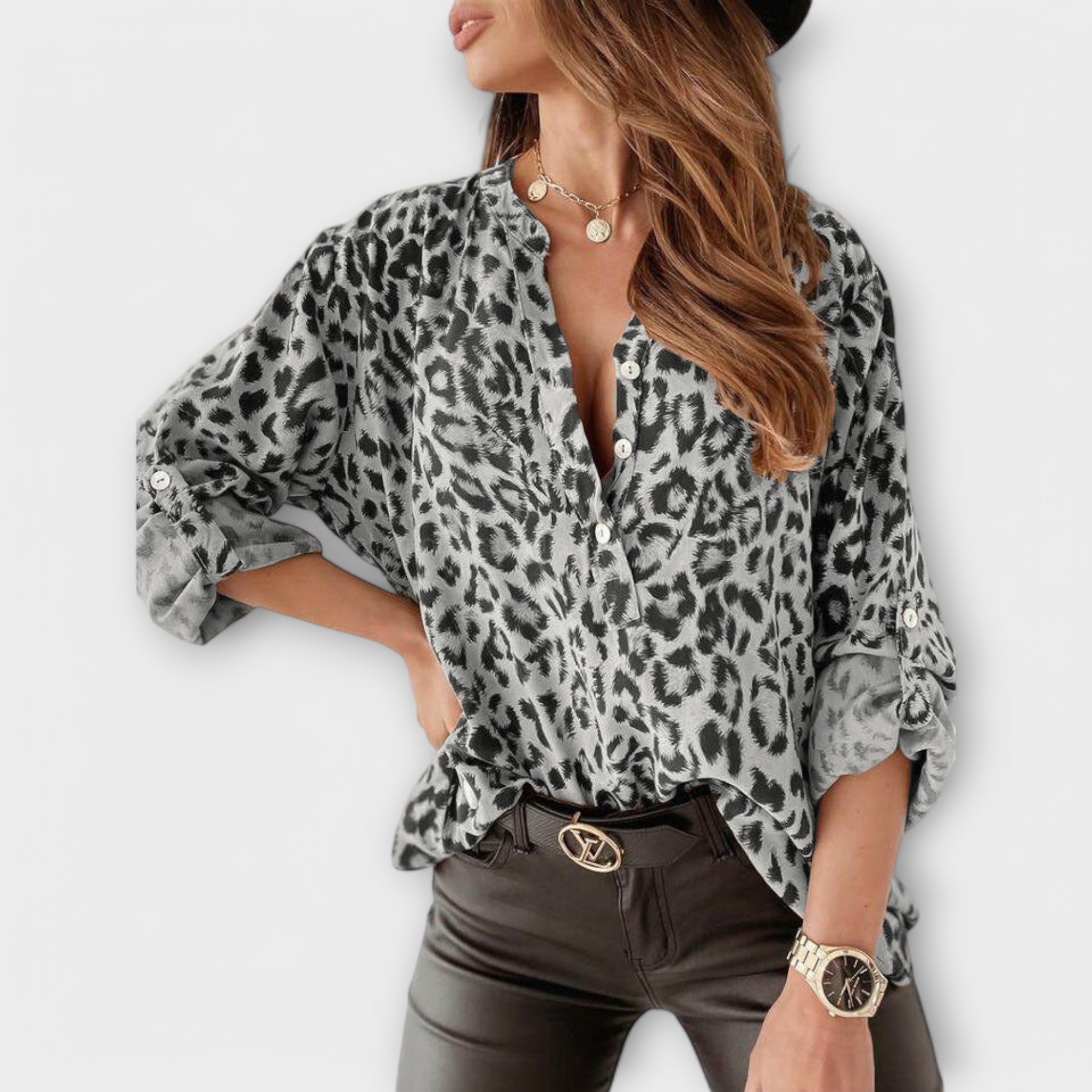 Rowan | Loose Women's Shirt with Animal Print