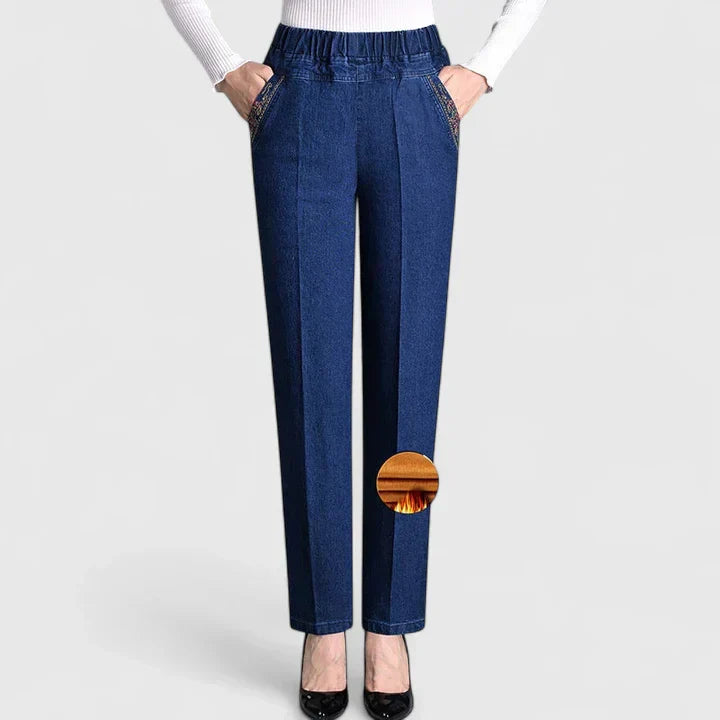 Marina | Women's Casual Pants with Elastic Waist and Straight Leg