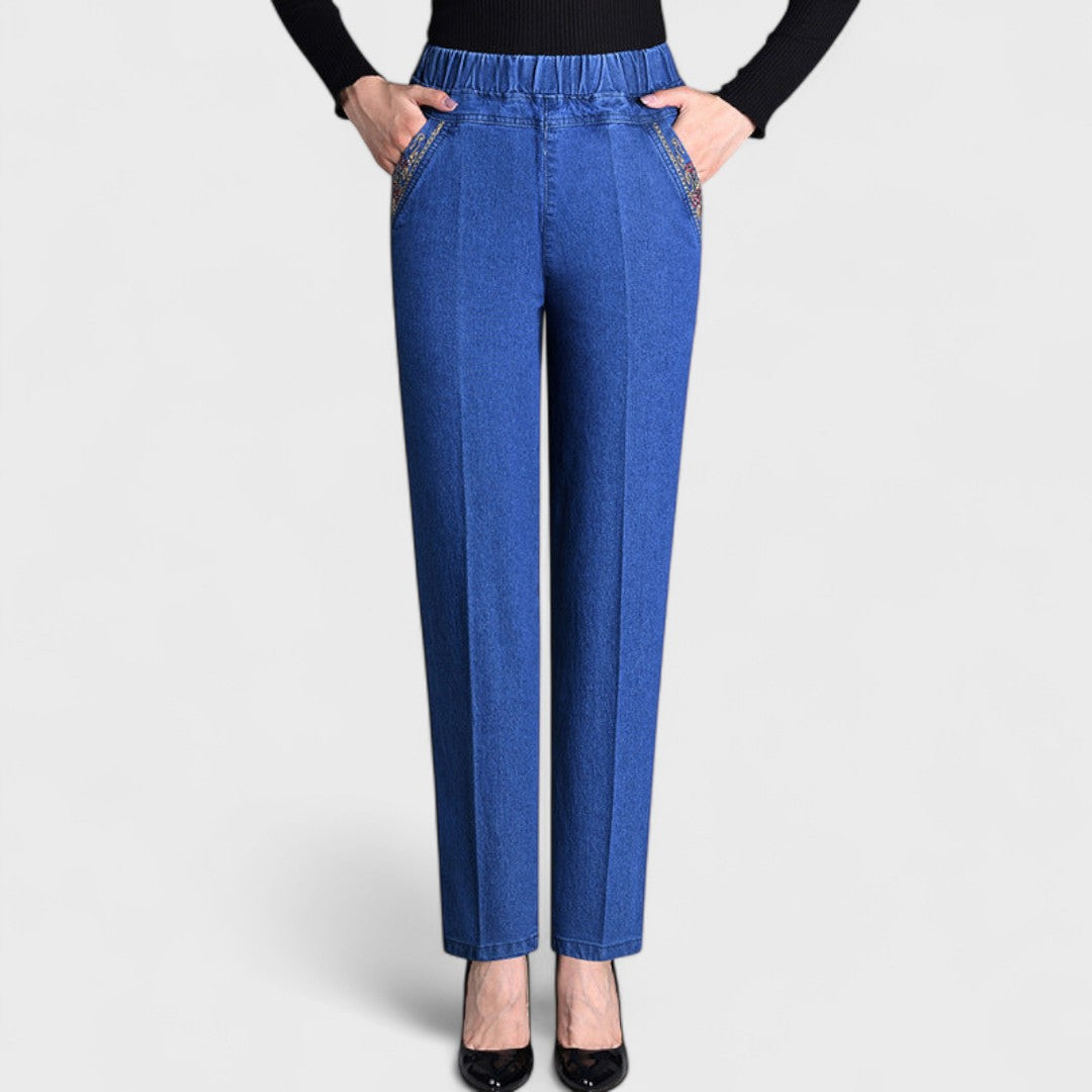 Virelia | Pantaloni Eleganti da Donna con Gamba Dritta e Vita Elastica