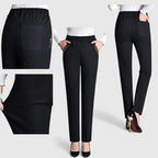 Marina | Pantaloni casual da donna con vita elastica e gamba dritta