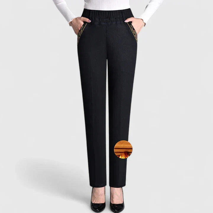 Marina | Women's Casual Pants with Elastic Waist and Straight Leg