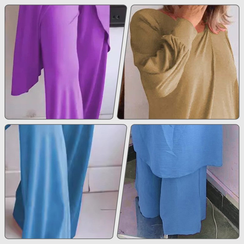 Alverra | Completo Donna con Pantaloni Larghi Quotidiani Due Pezzi