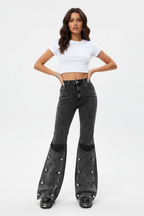 Studio productfoto studded flared jeans