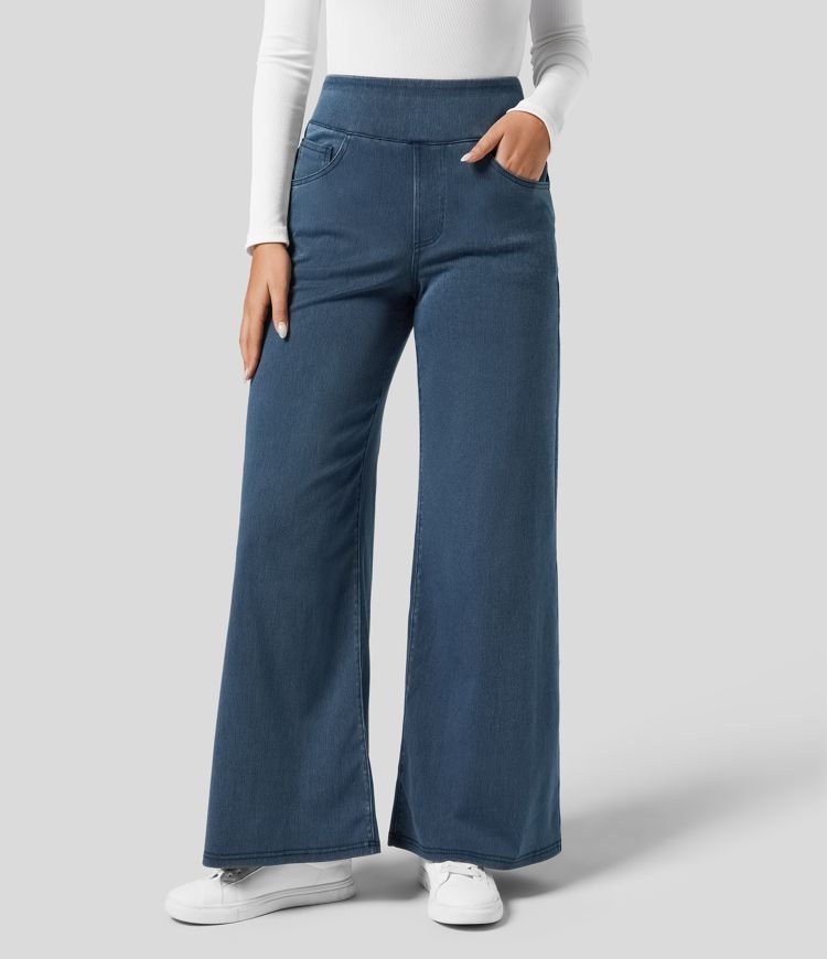Talise| Jeans Palazzo a Vita Alta con Gamba Larga