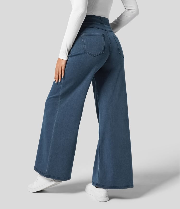 Talise| Jeans Palazzo a Vita Alta con Gamba Larga