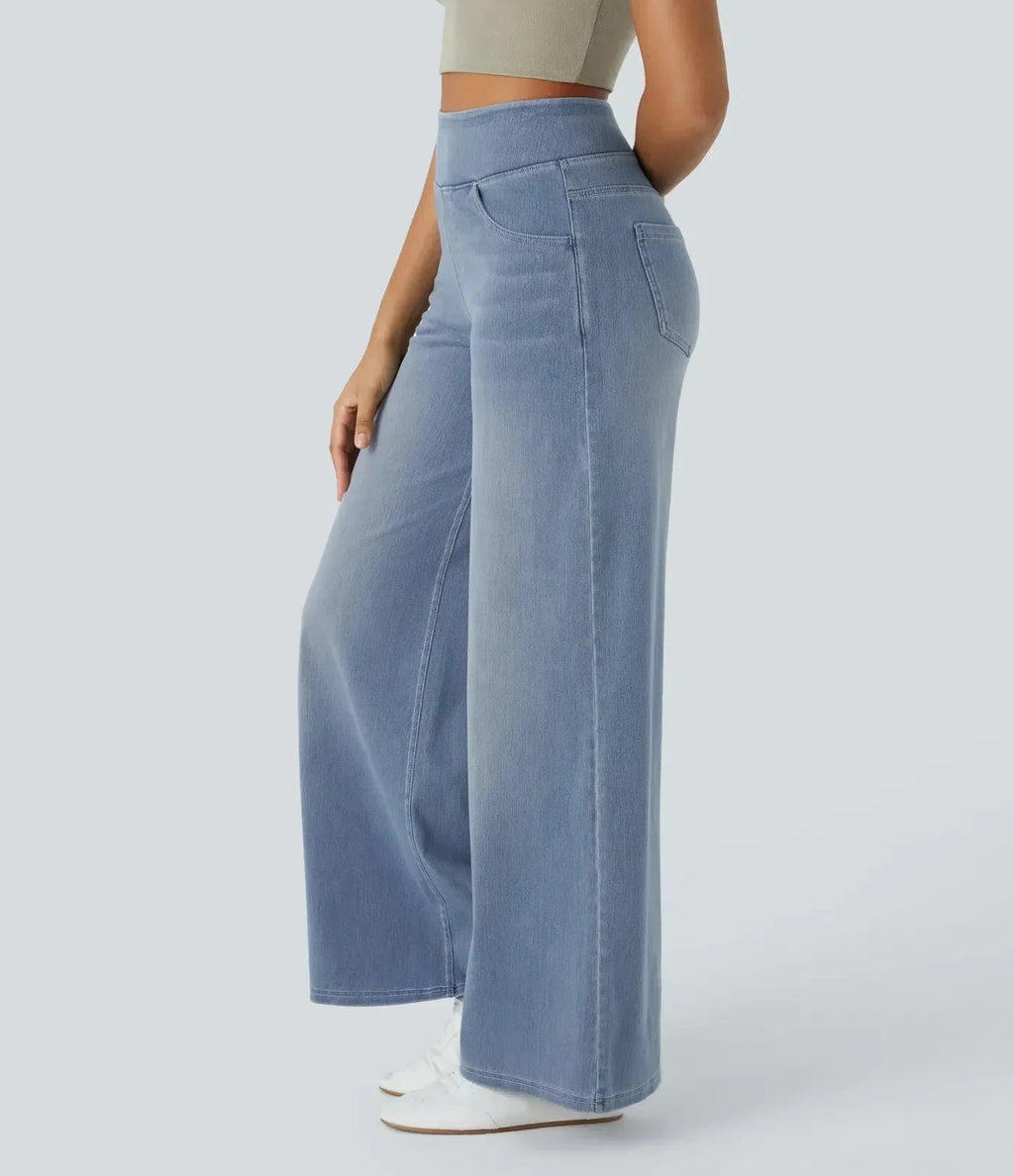 Talise| Jeans Palazzo a Vita Alta con Gamba Larga