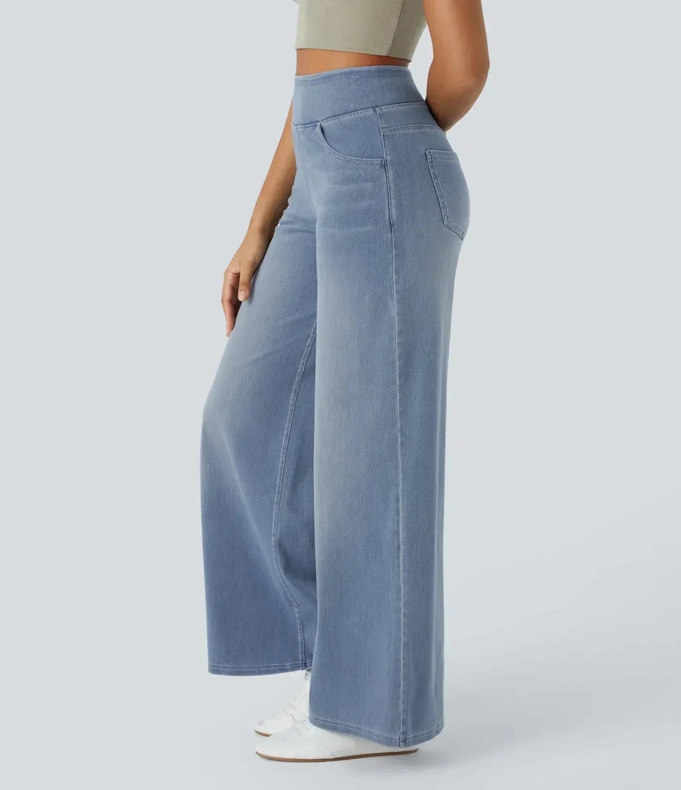 Talise| Jeans Palazzo a Vita Alta con Gamba Larga
