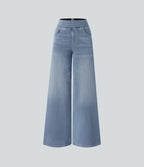 Talise| Jeans Palazzo a Vita Alta con Gamba Larga
