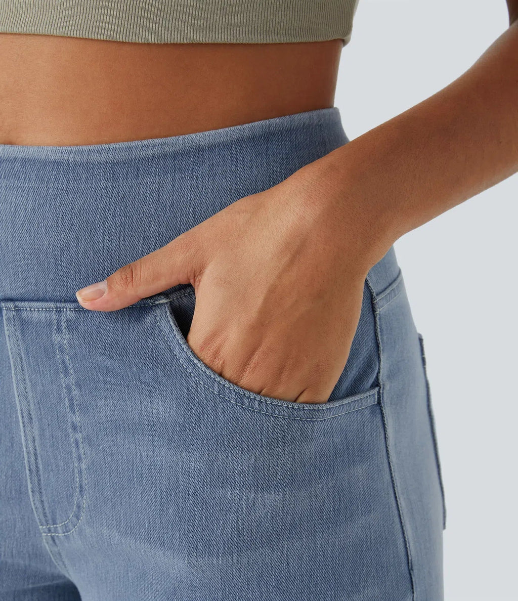 Talise| Jeans Palazzo a Vita Alta con Gamba Larga