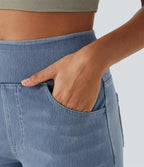 Talise| Jeans Palazzo a Vita Alta con Gamba Larga