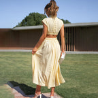 Chloé | Elegancka Sukienka Midi z Wycięciami i Drapowaniem