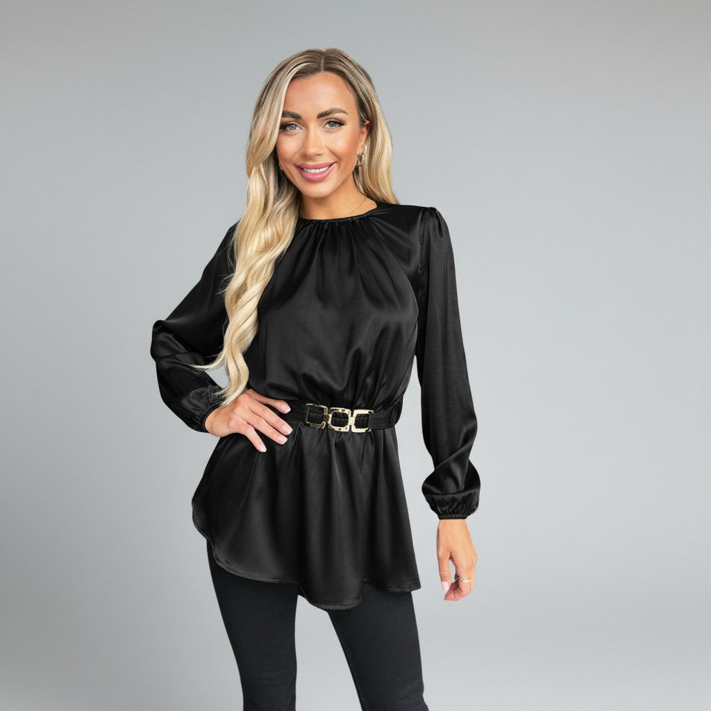 Lotty | Camicetta Elegante da Donna con Cintura e Fibbia Dorata