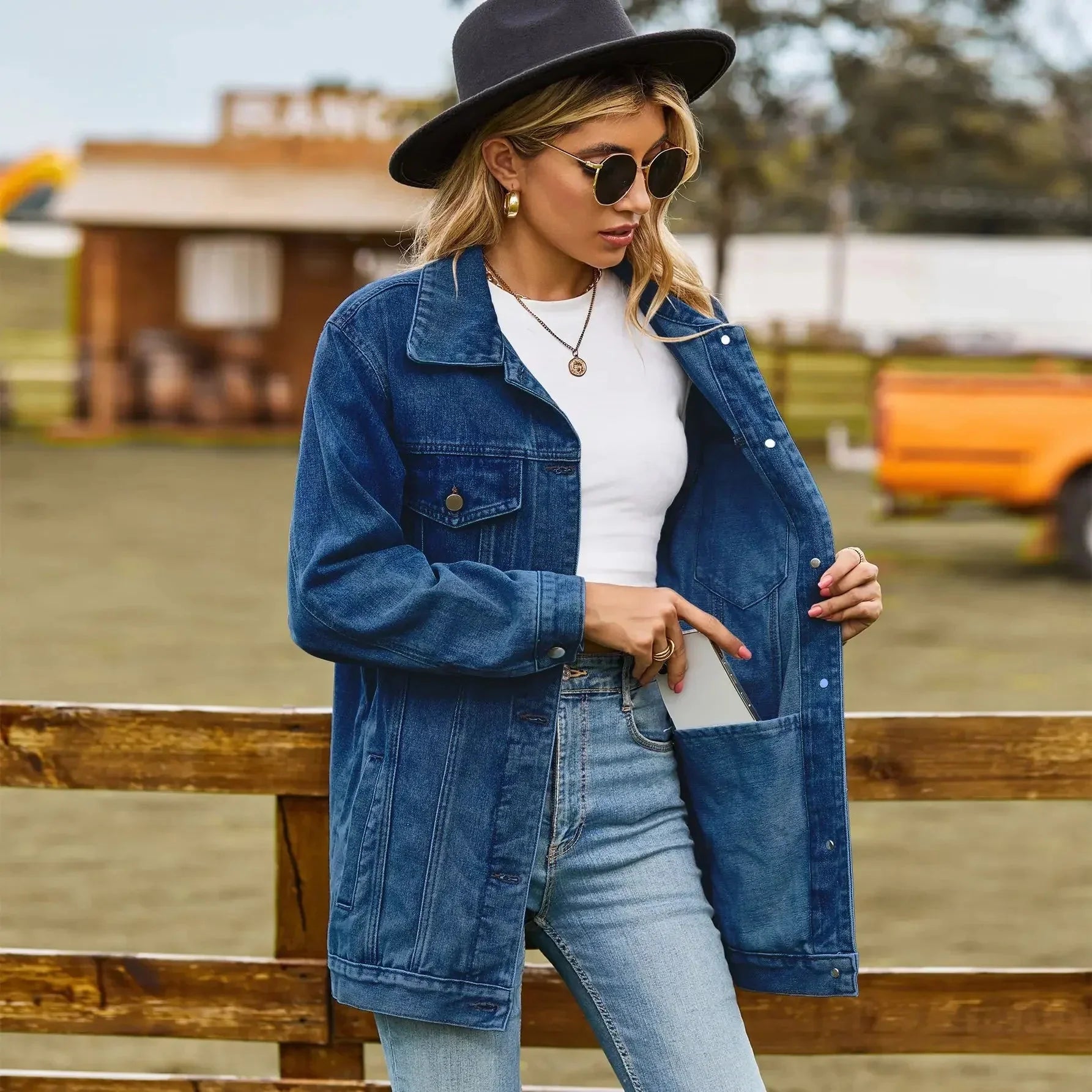 Ravelle | Giacca Jeans Oversize Donna Casual