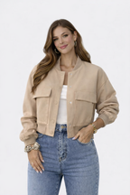 Cirella | Giacca Bomber Donna Corta con Tasche Cargo
