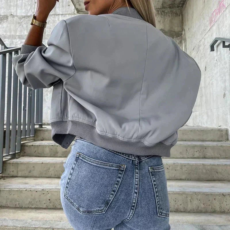 Cirella | Giacca Bomber Donna Corta con Tasche Cargo