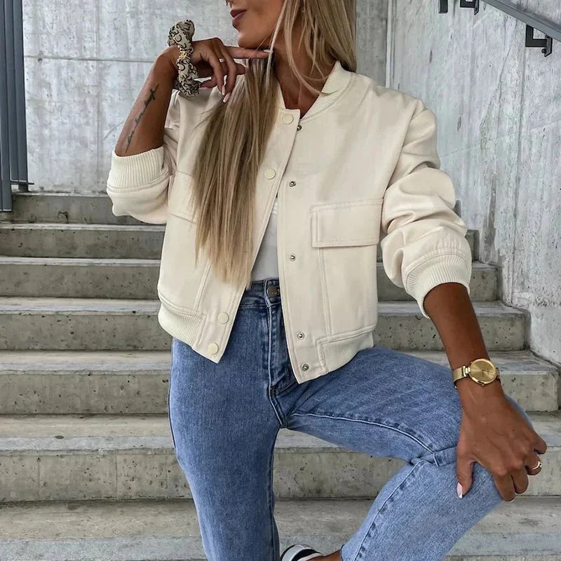 Cirella | Giacca Bomber Donna Corta con Tasche Cargo