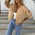 Cirella | Giacca Bomber Donna Corta con Tasche Cargo