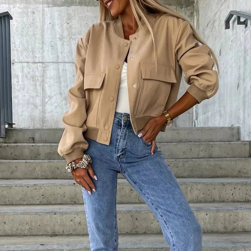 Cirella | Giacca Bomber Donna Corta con Tasche Cargo