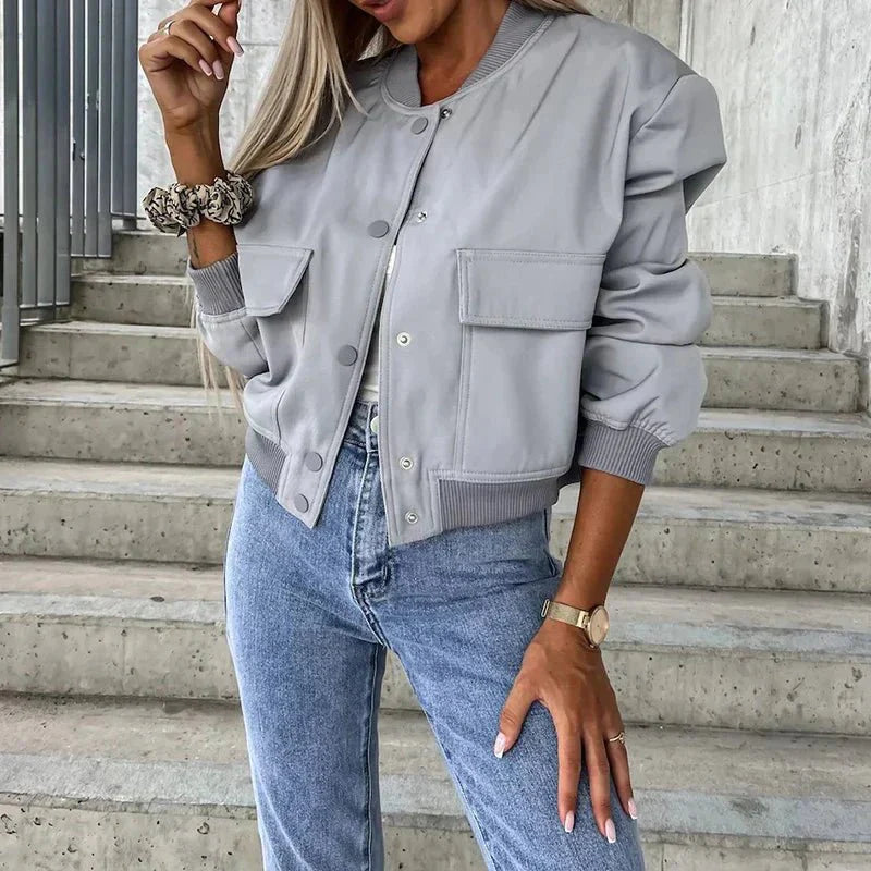 Cirella | Giacca Bomber Donna Corta con Tasche Cargo