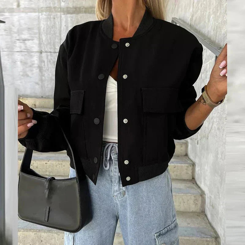 Cirella | Giacca Bomber Donna Corta con Tasche Cargo