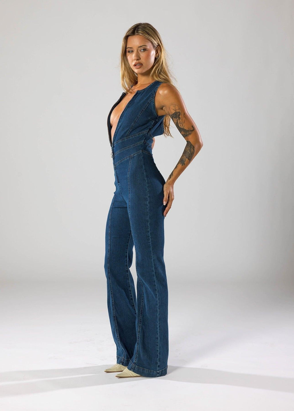 Velaris | Elegante tuta da donna in jeans con gamba larga